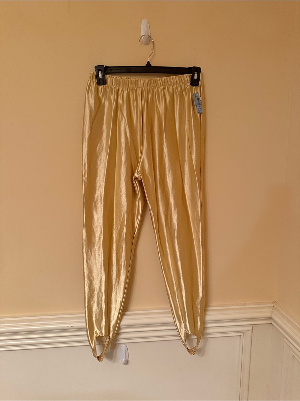 Shanna Shiny Metallic Gold Stretch‎ Leggings Size Large